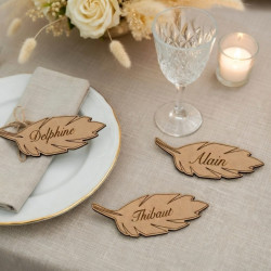 Marque place porte nom bois plume