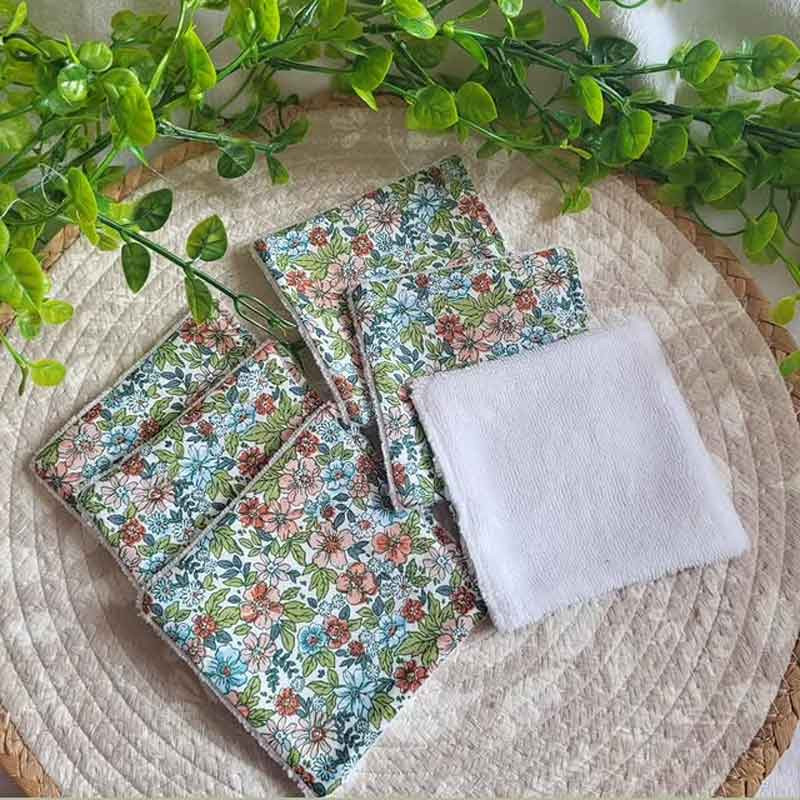 Lot de 6 lingettes lavables en tissu Liberty