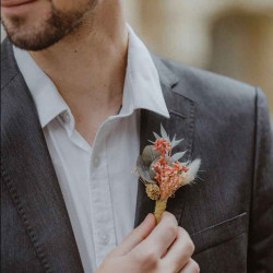 Boutonnière pour parrain baptême