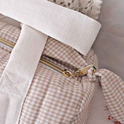 Sac bowling fille vichy beige