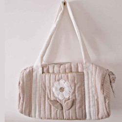Sac bowling fille Marguerite vichy beige et blanc