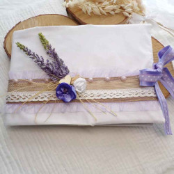 Livre d'or personnalisé pour baptême champêtre - Fleurs et Lavande