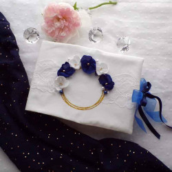 Livre d'or baptême personnalisé - Dentelle et doré