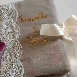 Livre d'or communion personnalisé thème doré chic