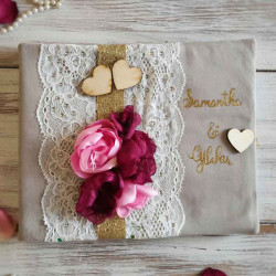 Livre d'or communion romantique personnalisé