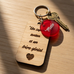 Porte-Clé personnalisé homme bois rectangulaire