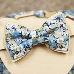 Noeud papillon baptême enfant liberty bois