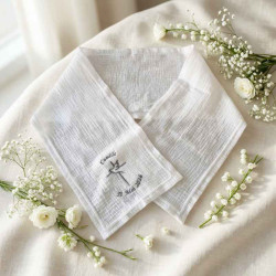 écharpe de baptême en double gaze de coton personnalisée