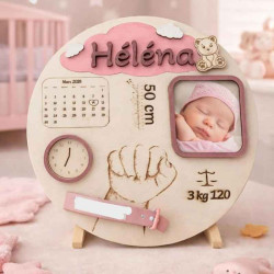 Plaque de naissance personnalisée pour bébé fille