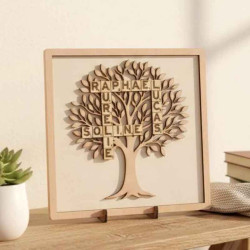 Cadre Arbre de vie personnalisé en bois naturel