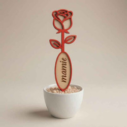 Rose décorative personnalisée en bois