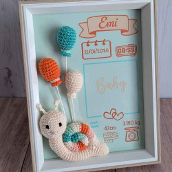 Cadre en bois bébé avec prénom et date de naissance