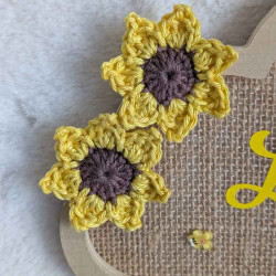 Plaque de porte personnalisée avec fleurs tournesols au crochet