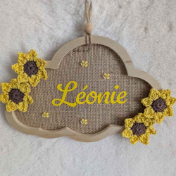 Décoration de porte pour chambre d'enfant Nuage
