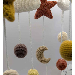 Mobile bébé lune, étoiles, nuages