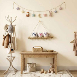 Décoration murale famille hibou au crochet sur branche