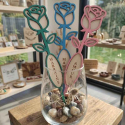 Fleur personnalisée en bois