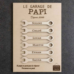 Plaque Le Garage de Papi personnalisée
