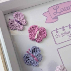 Cadre de naissance papillons crochet