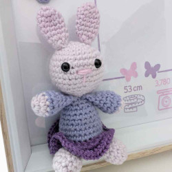 Cadeau de naissance cadre et doudou lapin