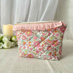 Trousse de toilette en liberty rose