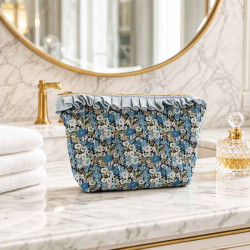 Trousse de toilette liberty bleu fait main