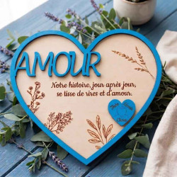 Cadre Cœur "Amour" cadeau de mariage