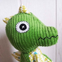 Marionnette à Main Dinosaure DRESSOOS - Peluche Verte 30 Cm, Jouet Interactif Pour Enfants, Histoires Et Jeux Créatifs