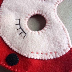 Masque de déguisement en tissu feutrine Coccinelle