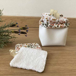 Panière avec 10 lingettes lavables