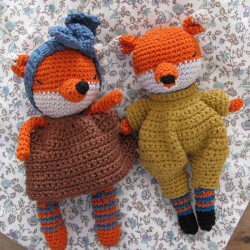 Renard et renarde au crochet personnalisable