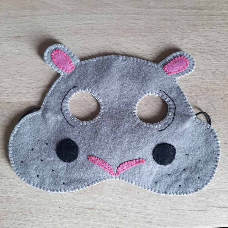 3 Masques Animaux En Feutre Pour Halloween – Hippopotame, Réutilisables, Pour Enfants Et Adultes, Fêtes Déguisées !